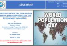 Issue Brief on “World Population Day, 2026: Human Security, Demographic Change and Development in Pakistan”