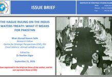Issue Brief on “The Hague Ruling on the Indus Waters Treaty: What It Means for Pakistan”