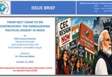 Issue Brief on “From NEET Exam to SIR Controversy: The Emboldening Political Dissent in India”